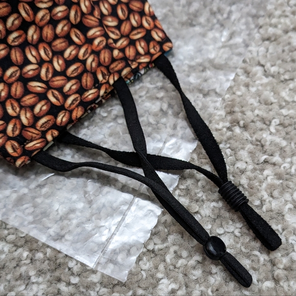 Handmade face masks reversible coffee pattern 2pc - Picture 7 of 7